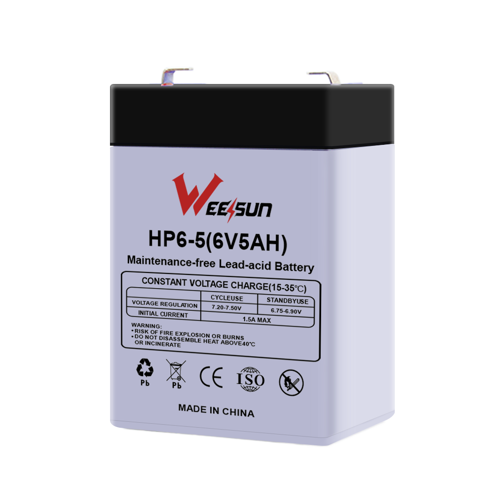 6V 5.0AH Sealed Lead‑Acid Battery Long Cycle Life Maintenance‑Free Storage Battery