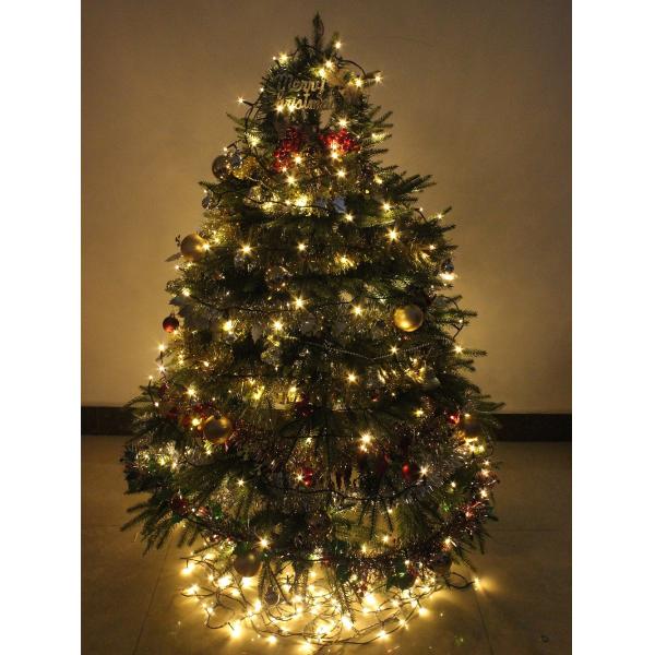 PVC Yellow Solar Christmas String Lights 250MA Outdoor 200 LED
