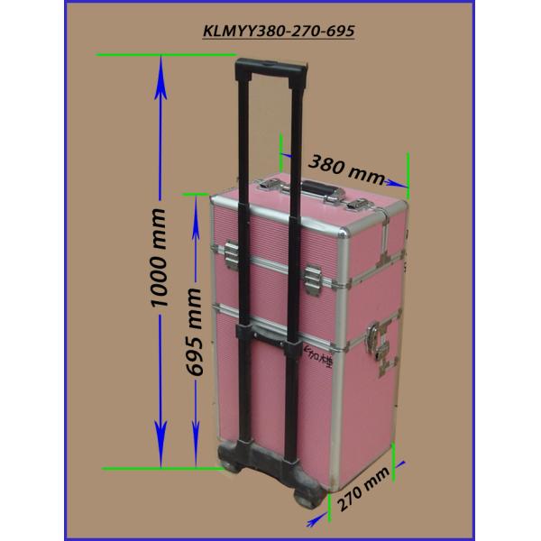 Rolling aluminum barber tool case with drawers/barber tool case KLMYY380-270-695