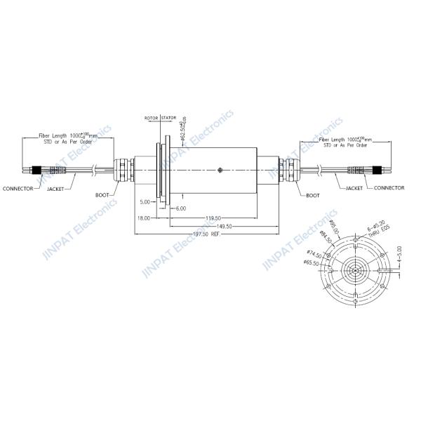 Fibra óptica articulação rotativa 34 canais podem ser aplicados a grandes bobinas de cabo e equipamentos de guindastes offshore