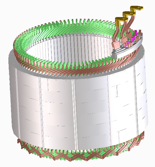 Silicon Steel Hairpin Stator OD370mm 6-Layer Flat Wire Winding, for Heavy-Duty Pump Motors