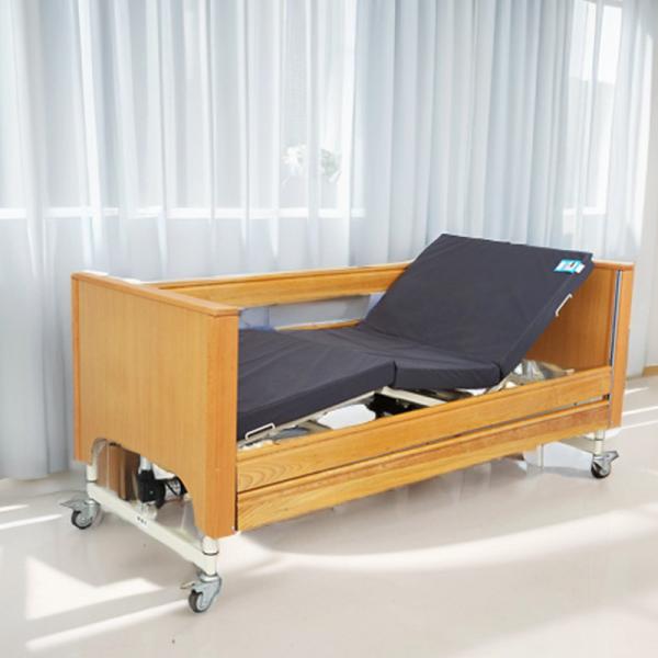 Comfortable and Sturdy Wooden Medical Bed for Home Care of Elderly Patients