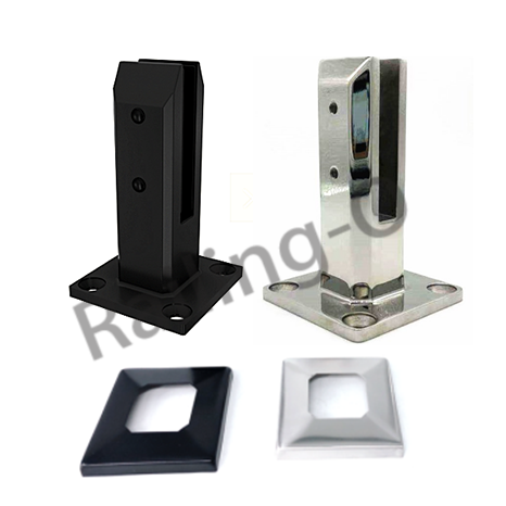 Surface Mount Square Glass Spigot with EPDM Gasket & Raised Cover Ring 2205 Duplex NATA Tested QAB-S004