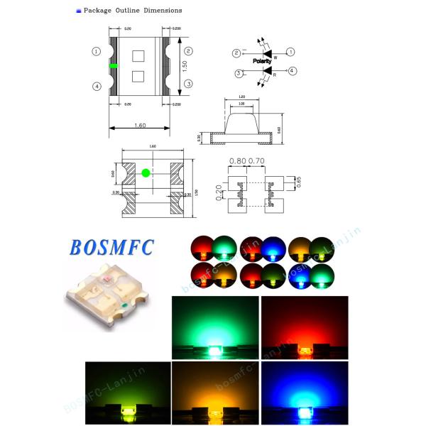 Антистатический 0603 LED SMD Биколорный, Красный и Желтый 1615 LED Чип Супер Яркий