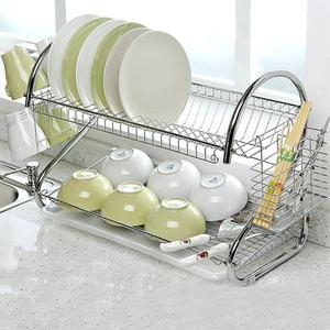 SS H39.5cm 2 Tier Kitchen Storage Rack , 1.28KG Two Tier Shelf Organizer
