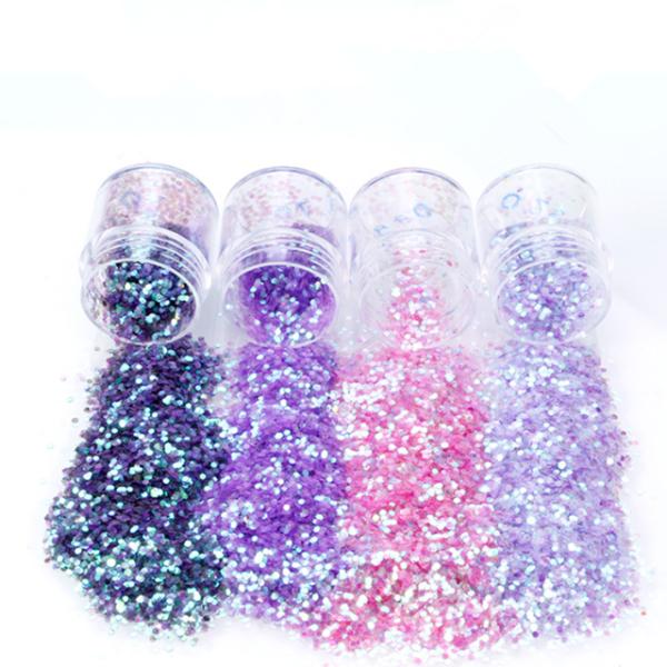 Mixes Popular Fashional Shining Romantic Color Compact Glitter Eye Shadow/Compact Powder for Excellent Nail Art Effect