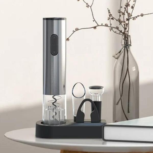 Color Box Package Oem Electric Wine Bottle Opener Set With Stopper