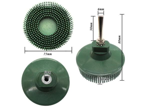 3m Tapered Bristle Disc Radial Bristle Brush Disc 75mm with Shank