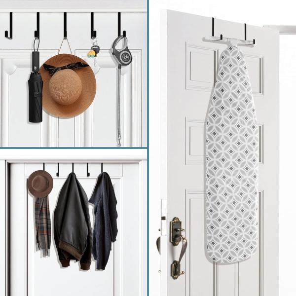 Multifuncional em forma de Z sobre o gancho da porta para 1 3/8 polegadas e 1 3/4 polegadas largura da porta