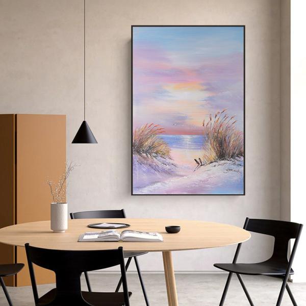 Peinture sur toile texturée moderne Peinture à l'huile de paysage pour salon Peinture à la main