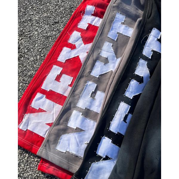 Calzoncillos de deporte personalizados para hombres con parche bordado Traje callejero Traje de 2 piezas Traje de 2 piezas Conjunto de letras Embroidery aplicado Diseño OEM