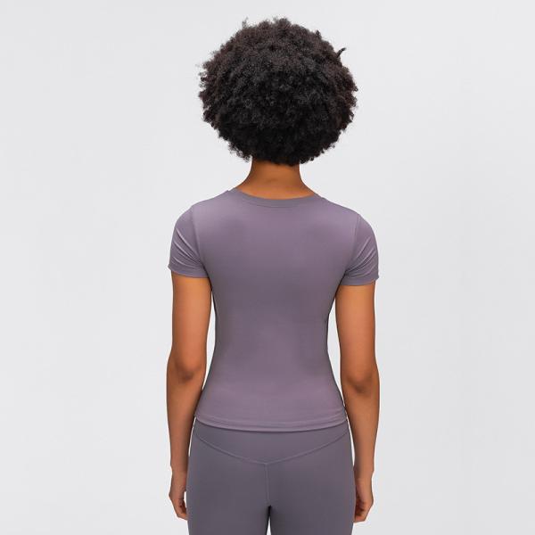 270gsm Women Yoga Tops Exercise Women Gym Shirts Twist Front