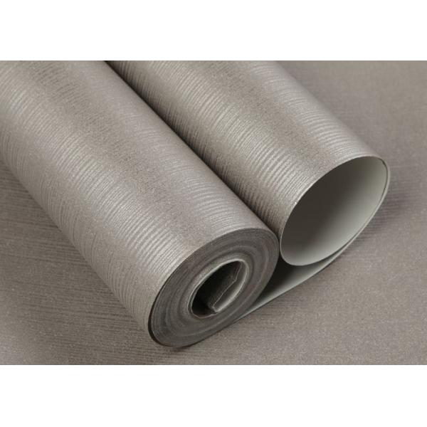 Modern Flocking Non woven Wallpaper with Simple Silver Grey Pure Color