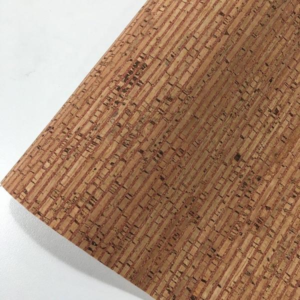 Slub Veins Cork Leather Fabric , Thin Cork Roll Non Smell Anti Microbial