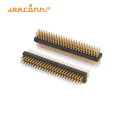 H1.9mm Triple Rows 1.27 Mm Pitch Female Connector Straight Dip Circular Hole Pin Header Angle