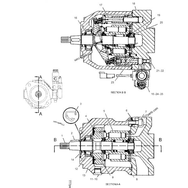 Экскаватор 345C 259-0814 2590814 Гидравлический привод Вентилятор насос ISO