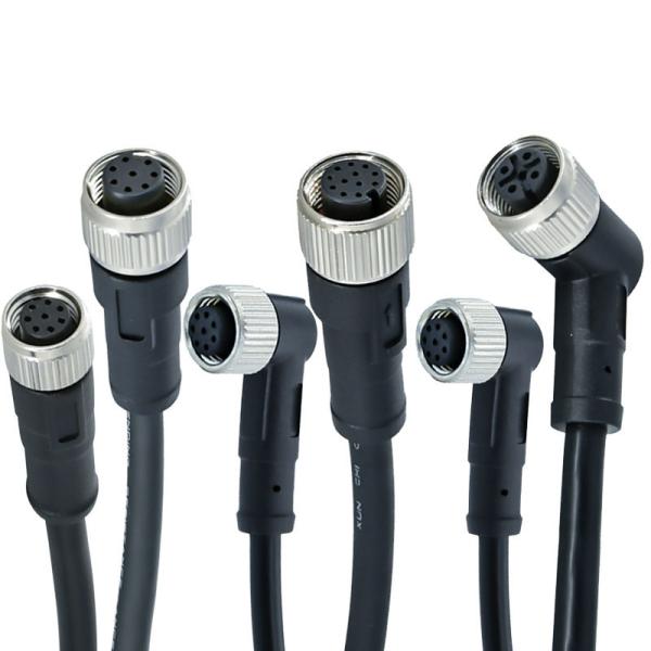 Connecteur étanche M12 mâle vers M8 mâle IP67 IP68, contacts en laiton