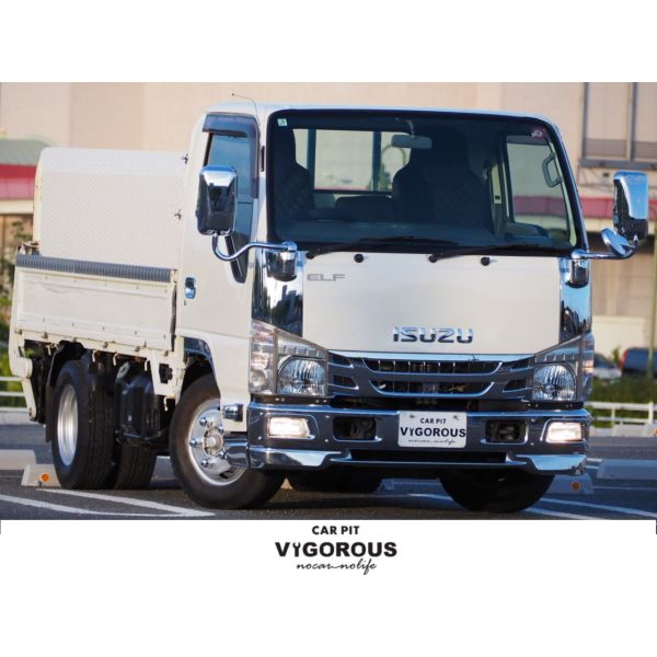 Isuzu Elf Truck 2 Ton Wide Long Low Floor MT Load Size 430/207/38 ETC Aluminum Block Hill Start Assist Leveler Rearview Camera1Spare Tire 2Ton Base 2Ton Car Mission Manual MT Mounting Flat Car 6 Speed