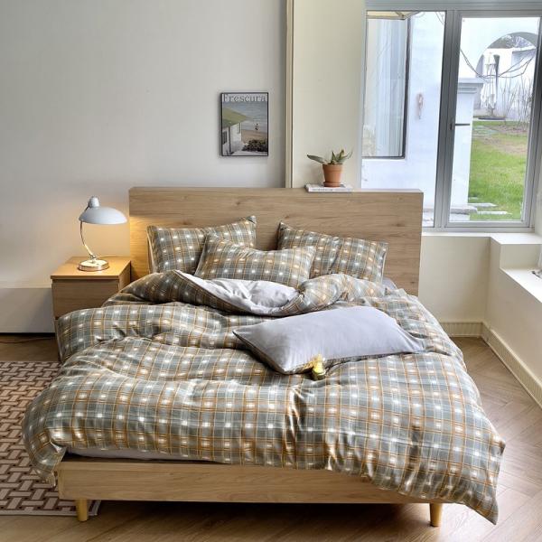 Estilo retro tablero de ajedrez Líneno Cubierta Cubierta Set de sábanas para un aspecto elegante y atemporal