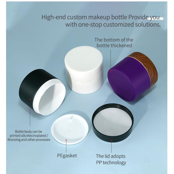 Logotipo del cliente aceptable Simple Custom PP Crema facial de plástico de doble capa Crema para los ojos humectante Cosmético frascos de contenedores