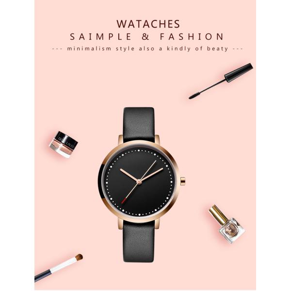 Minimalist Waterproof Men Watch Printed Dial Luxury Leather Wrist Men Quartz Watches