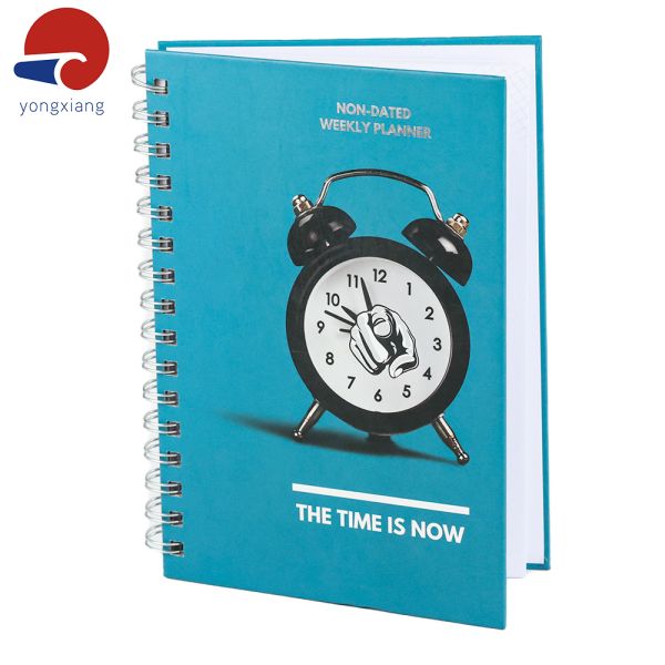 106 Sheets Hardcover Daily Planner Matte Lamination / Glossy Lamination Custom Spiral Bound Notebooks