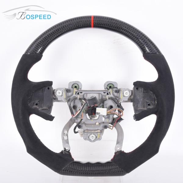 350mm Real Black Cadillac Ct6 Steering Wheel Carbon Fiber Alcantara
