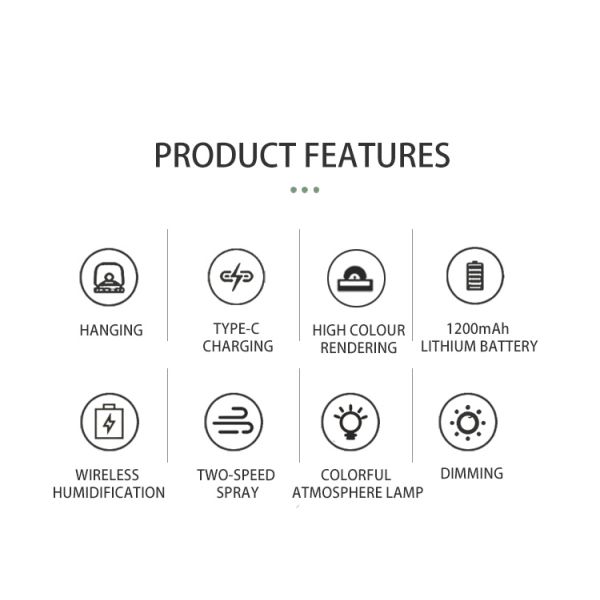 Home Camping Use Mini USB Warm Mist Humidifier 280ml With Dimmable LED Light