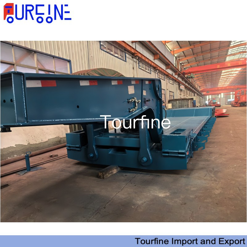 3 Axle 80 Ton Detachable Gooseneck Low Bed Semi Trailer for Heavy Equipment Transport