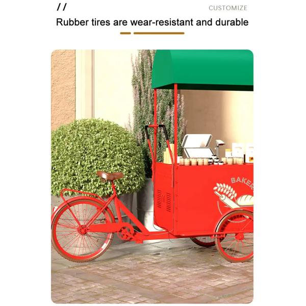 Mobile Electric Bicycle for Fast Food Portable Coffee Bike Flower Snack Selling Cart