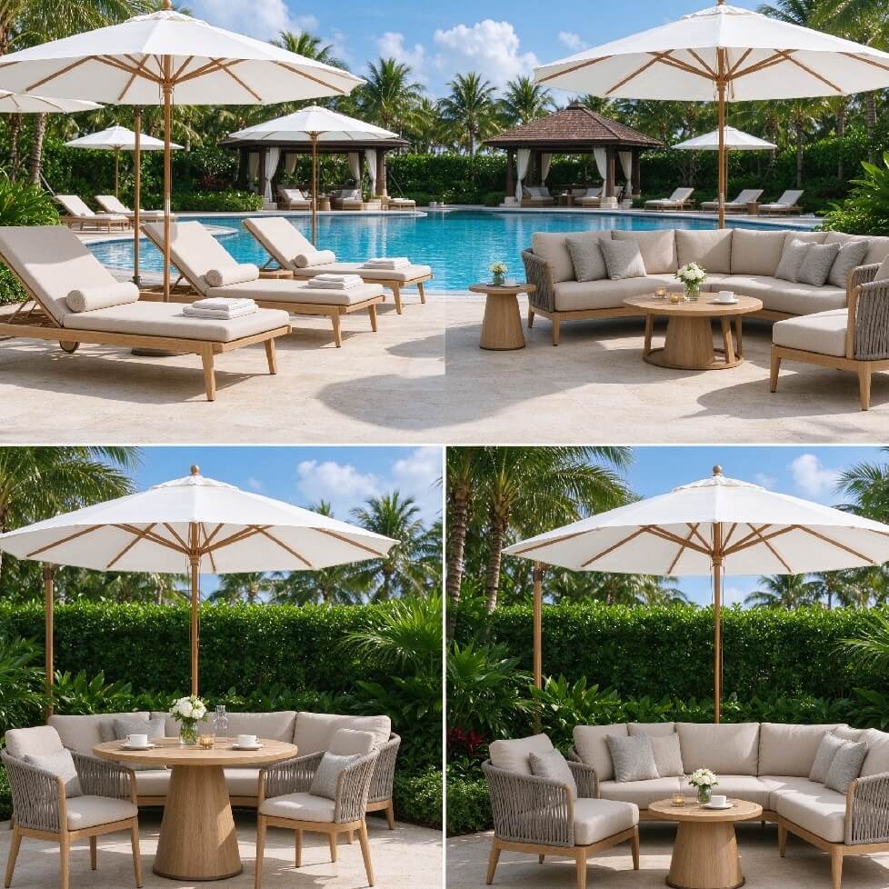Coastal Hotel Outdoor Furniture Modern Hotel Patio Furniture