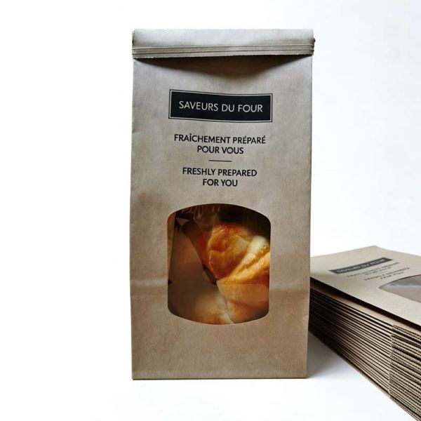 Brown Kraft Paper Window Bags Recyclable Window Tin Tie Bags Customized