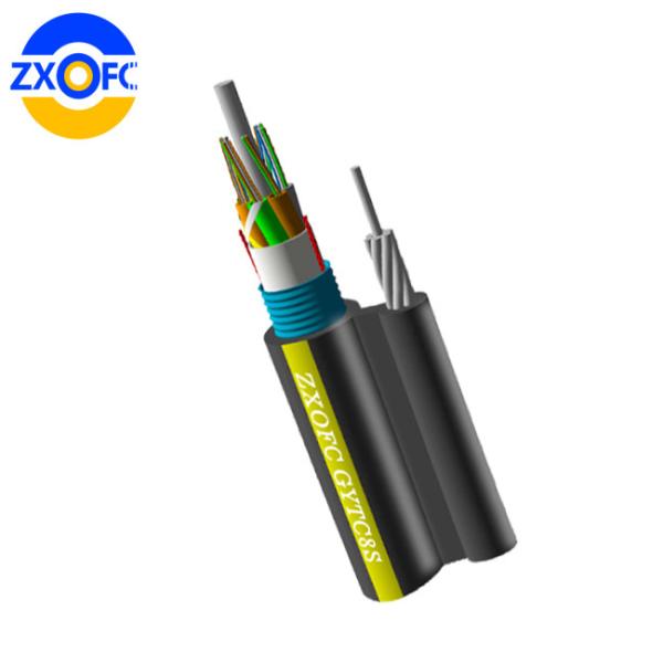 Figura exterior 8 cabo de fibra ótica, autossuficiente cabo aéreo de GYTC8S