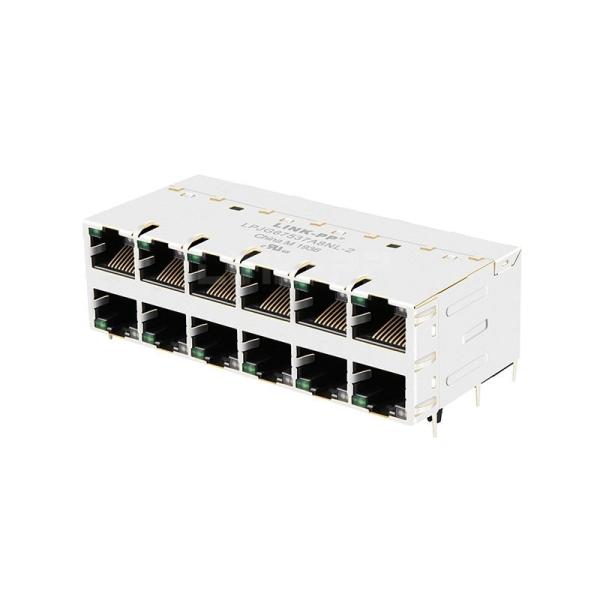LPJG67537A8NL-2 1000 Base-T 2x6 Port Gigabit Ethernet 8 Core Non-PoE Single Port RJ45 Connector