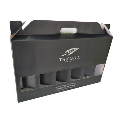 Corrugated Board 6 Pack Bottle Beer Carrier Custom Size Wine Boxes