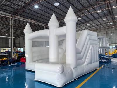 OEM Inflatable PVC Kids Bouncy Castle 13FT White Bounce House For Weddings & Birthdays With Blower-Factory Price
