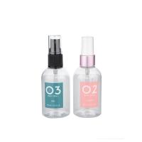 Garrafa cilíndrica transparente de plástico de 90 ml com tampa branca/ preta/ rosa para garrafa pulverizadora de gatilho vazia