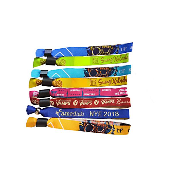 Soft Custom Cloth Bracelets , Personalized Cloth Wristbands With Plastic Clip