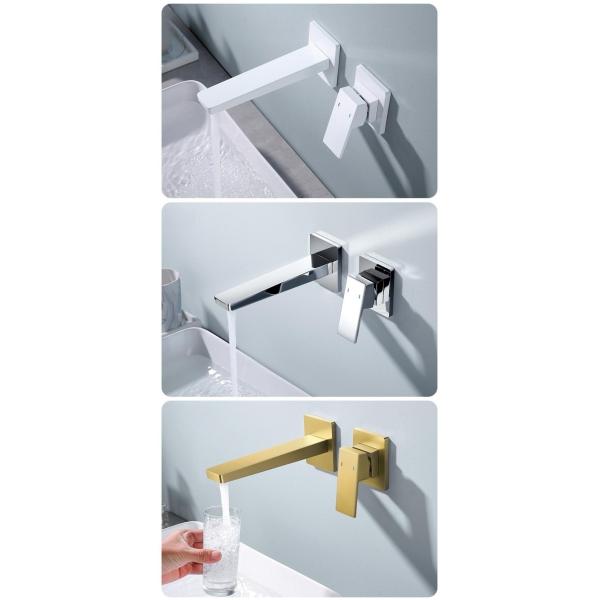 All Copper Wall Mounted Wash Basin Tap Embedded Customized Size