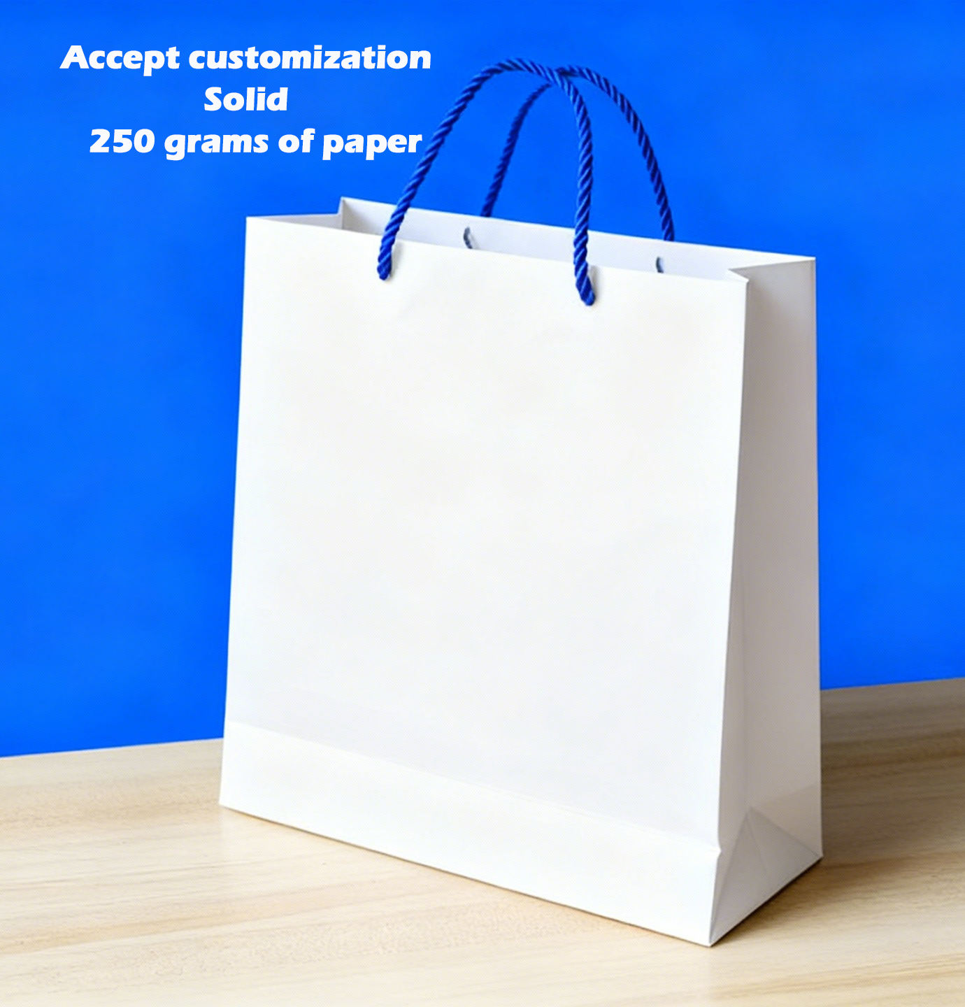 Customizable 250g White Ivory Board Paper Bag Blank Promotional Bulk With Handles Available In Large Quantities