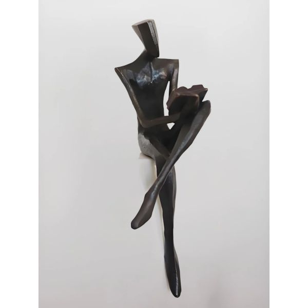 Luxury Black Metal Human Sculpture Modern Custom Islamic Art Statue For Indoor Outdoor