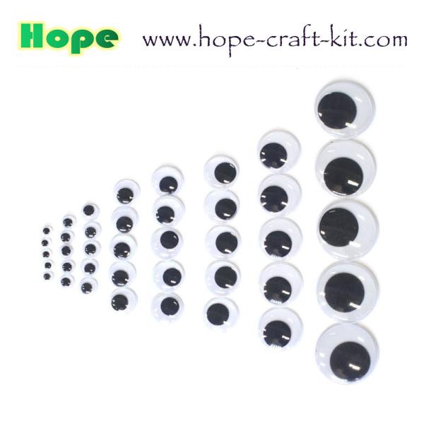 4~50mm plastic adhesive back sticky back googly eyes wiggly eyes white and black for hobbies kids DIY STEM INNOVATION