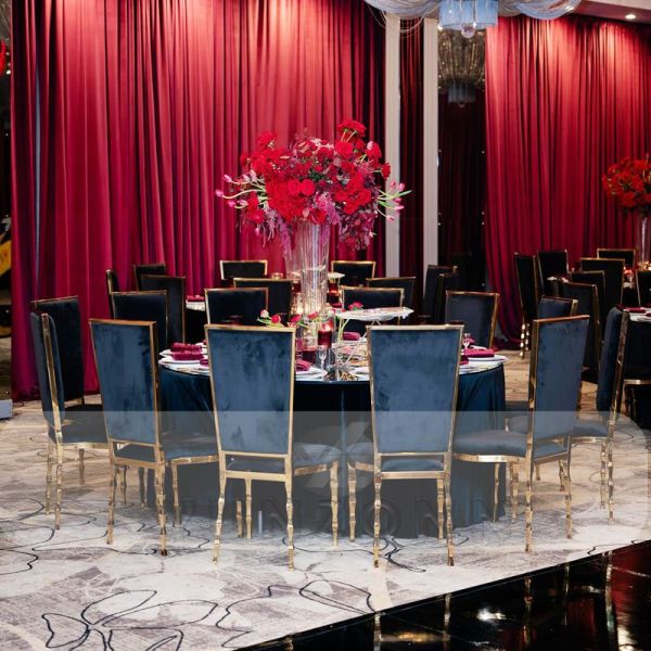 Wholesale Luxury Black Gold Romance Metal Banquet Chairs Unique Wedding Furniture for Hotel Event Dining Party Living Room Hall