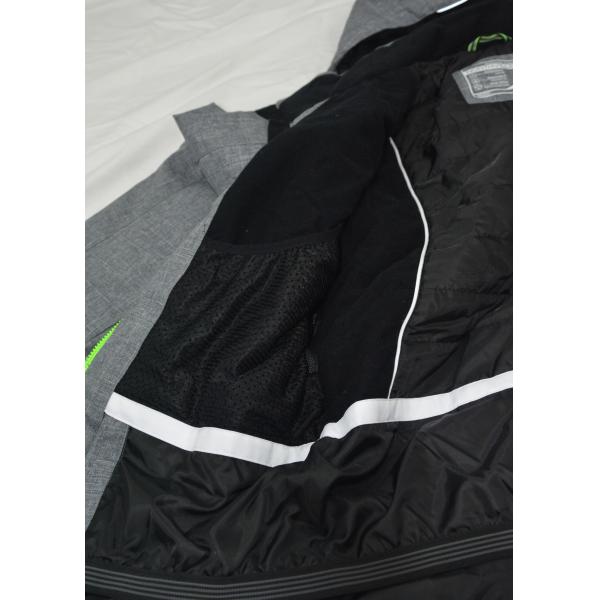 Colorful Mens Quilted Ski Jacket , Waterproof Mens Grey Ski Jacket