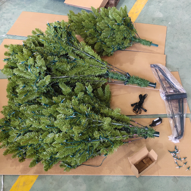 Mini Modern Fabric Outdoor Decorated Christmas Tree