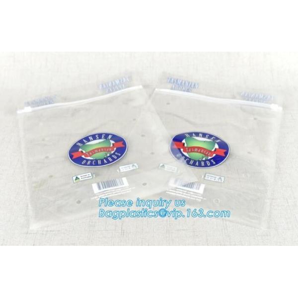 frozen food plastic packaging bag with slider zipper, pe zip lock bag with slider, slider Zip lockk perforated fresh grape