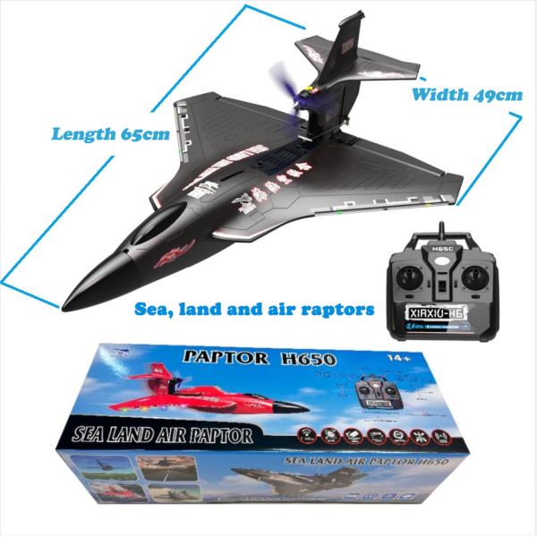 Raptor H650 Epp Foam 6ch Rtf Led Lights Sea Land Air Electric Radio Control Rc Jet Fighter Brushless Aviation Toy Perfect