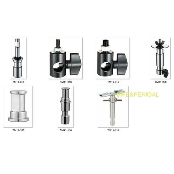 Light Stand Adapters And Male Studs (Short Or Long) For Film Or TV Productions