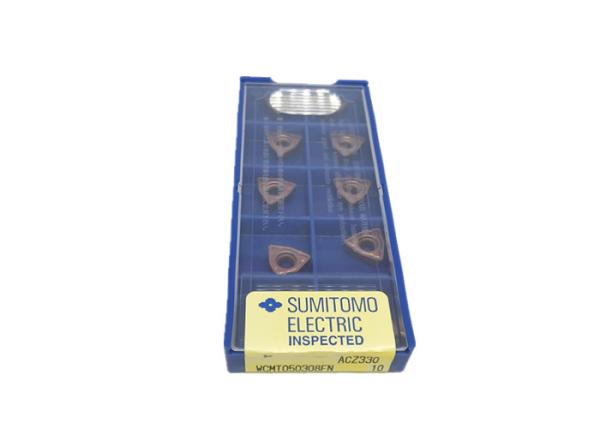 As inserções do carboneto de Sumitomo da perfuração do metal, WCMT050308FN ACZ330 PVD revestiram inserções