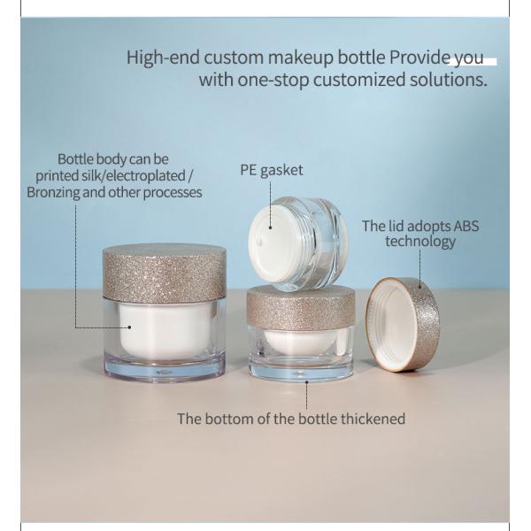 50g 15g 8g Crème en plastique acrylique clair avec couvercle pour emballage cosmétique